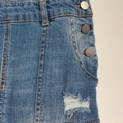 Hot Topic Denim Overall Skirt Skirtall Distressed XS