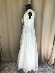 Vintage 60’s ivory ball gown made of lace, chiffon and double layers of lining