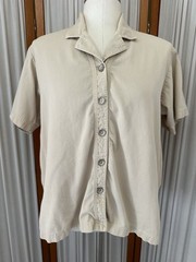 David Dart Sport Oversized Safari Shirt Women’s Size S Back Pocket Khaki Vtg 90s