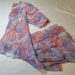 After Dark Vintage 80s Pink Purple Tiered Ruffled Midi Dress Coquette Size 14
