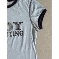 Vintage Most Boy Scouting Baby Tee Ringer Shirt Blue Large 90s Y2K Made in USA