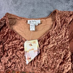Papillon Maxi Dress Womens XL Burnt Orange NWT Vintage 90s Crushed Velvet Boho
