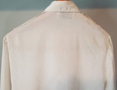 Vintage Alexandria White Snake Print Satin Blouse Epaulettes Hong Kong Size 4
