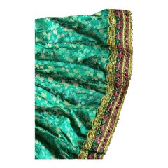 Vintage Afghan Kuchi Tribal Dress Green Brocade Mirror Work Shisha Embroidery