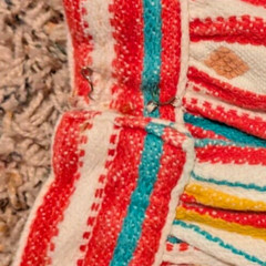 Vintage 1960s Striped A line Skirt Small Handmade Red Blue Lollipop Stripe