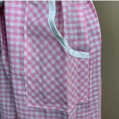 Vintage Komar Dress Pink White Large Pockets Zip Front Size L NOS Made in USA