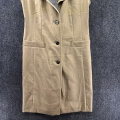 Vtg Escada Dress Vest 36 Small Beige Virgin Wool EU Luxury Structured Neutral
