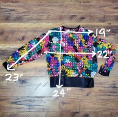 Vintage 80s Rainbow Color block Blouse Teddi Shirt Size Large Metallic Sparkly