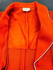 Vintage 1970s red orange jacket, white deadstock NOS Jantzen blazer S