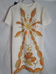 Vintage 1973 Boho Hippie Mod Psychedelic Starburst Floral dress Size Small