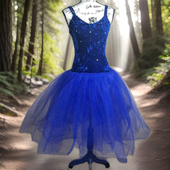 Velvet Rhinestone Corset Cupcake Fairy Full Tulle Skirt Dress Small Blue Fairy