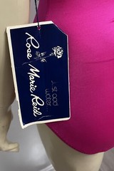 Vtg 80’s NWT Rose Marie Reid Rose Purple Stripe Accent Halter Swimsuit XS/S