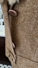 STUNNING Vintage Marissa of California Fox Fur Beige Tan Skirt Suit Set Sz 8-10