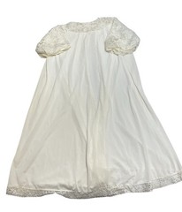 VTG 60/70s Large Sheer White Womens Nylon Lace Chiffon Peignoir Robe Feminine