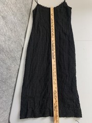Vintage Size 4 Dress 90s Black Spaghetti Strap Lace Jeanne Alexander Womens Body