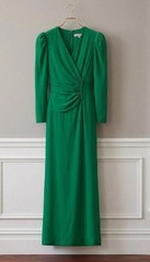 Carolina Herrera Green Silk Maxi Fits Size 6-8 Rare Vintage Formal
