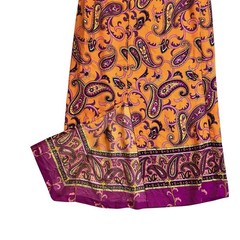 60s 70s Vintage Orange and Purple Paisley Hawaiian Maxi Dress Miss Hawaii