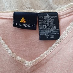 VTG LIZSPORT 100% COTTON TOP CREAM CROCHET LACE TRIM DITSY FLORAL PRINT LARGE