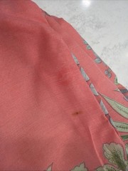 Vtg Best Quality Japan 52.5” Long Kimono Robe Peachy Pink w/Birds One Size