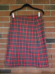 Vintage KoKo Knits Of California Red Plaid Skirt 90S Y2K School Girl Grunge
