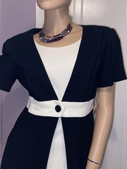 Vtg Hi-Waist LIZ CLAIBORNE DRESSES Work Cocktail Party Navy Blue Dress NWT 6