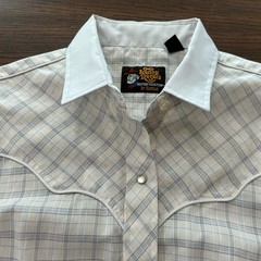 Vintage Kenny Rogers Western Collection Karman Plaid Pearl Snap Shirt Size 13/14