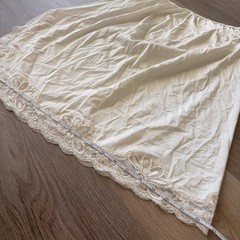 Vintage Shadowline Half Slip Womens XL 26” Ivory Nylon Lace Hem Skirt Slip