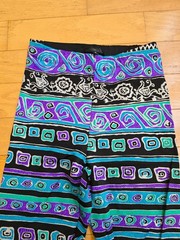 vintage 90’s | purple abstract print maximalist festival leggings | WMS S