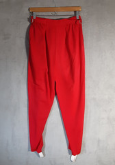 Vintage Stirrup Pants Chaus 10 – Red High Waist Front Zip Poly Rayon Blend 80’s