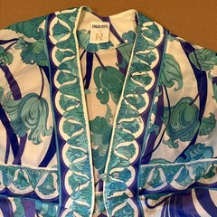 Vintage Emilio Pucci For R Duster Robe Small 10-12 Made In USA 8 Buttons