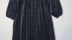 Vintage Louisa Women’s M 12-14 Black Velvet 1/2 Zip Up Dress
