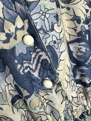 Vintage California Looks Blue Floral Paisley Secretary Dress Elastic Waist 8P