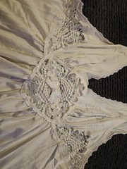 90s Vintage shadow line lingerie gown Full Length delicate lace bodice Large