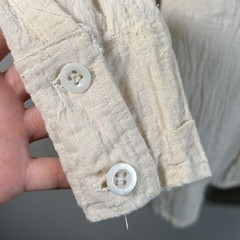 VTG 1970s Scenic Floral Embroidered White Gauze Cotton Button Up Womens Sz M