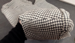 Neiman Marcus Wide Big Shoulders Avante-garde Jacket Wool Black Houndstooth 80s