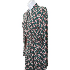 Vintage 70s Diane von Furstenberg Shirt Dress Geometric Mod Retro Chic Designer