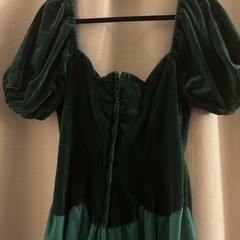Vintage House of Bianchi Emerald Green Velvet & Taffeta Dress 80’s Sweetheart