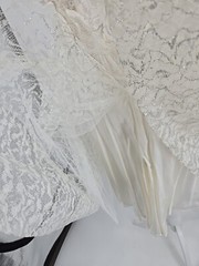 1950s Cupcake Puffy Mini Wedding Dress, Prom , Silver, *broken Metal Zipper XS