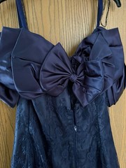 Vintage 90s Sugar Free Navy Lace Prom Dress Evening Gown Size 14w