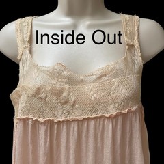 Gossamer Silk & Lace Pink Flapper Slip 1920’s Sheer Art Deco Lingerie Vintage A