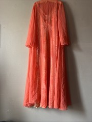 RARE gorgeous Vintage Maxi Dress With Sheer Matching Pussy Bow Lounge Robe