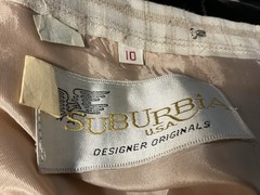 Vintage Beige white Suburbia USA Designer Originals Skirt Size 10 Union Label