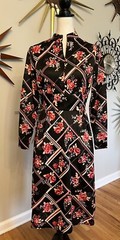 Vintage 1960s Aldens Fashions Womens Knee Length Floral Dress Small