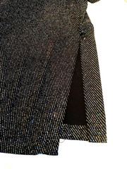 Vintage Ronni Nicole by Ouida Woman 22 Eveningwear Black Sparkle Open Midi Tunic