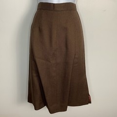 Larry Levine Skirt Suit sz S Brown Dark Academia Old Money Office Chic VINTAGE