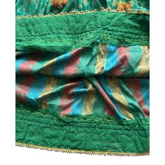 Vintage Afghan Kuchi Tribal Dress Green Brocade Mirror Work Shisha Embroidery