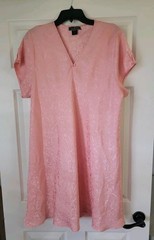 Vtg HALSTON Nightgown Mumu 70’s Floral Salmon Pink Size 1X