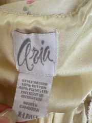 Vintage Size XL Floral Nightgown Ivory Pink Cotton Blend Short Sleeve Lace Trim