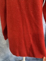 Vintage Jeanne Pierre Red Glitter Sweater Tunic 1980s Wool Blend V-Neck Small