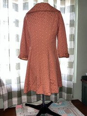 VTG Homemade Jacket Deep Apricot Color With Lining. With A Button Up A Line Cut.